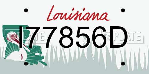 I77856D Louisiana License Plate
