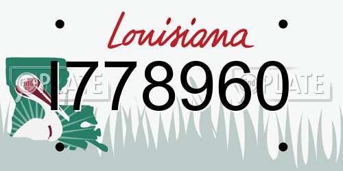 I778960 Louisiana License Plate