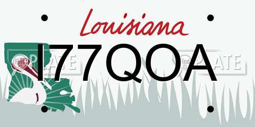 I77QOA Louisiana License Plate