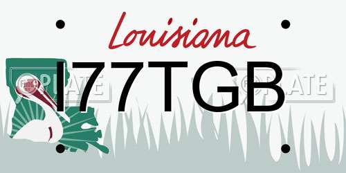 I77TGB Louisiana License Plate