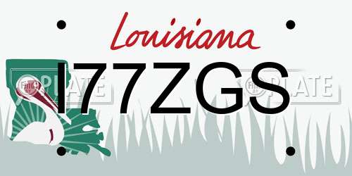 I77ZGS Louisiana License Plate
