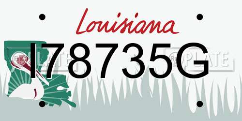 I78735G Louisiana License Plate