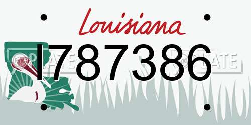 I787386 Louisiana License Plate