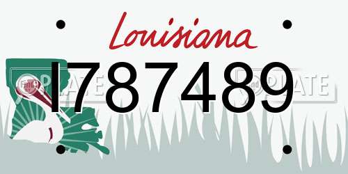 I787489 Louisiana License Plate