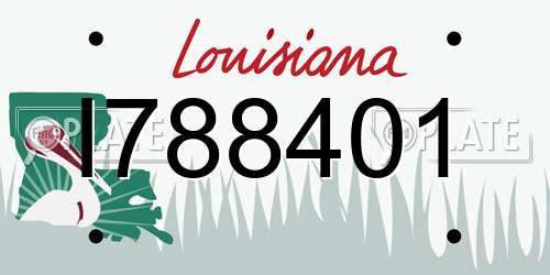 I788401 Louisiana License Plate