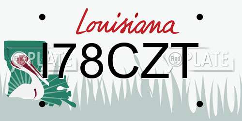 I78CZT Louisiana License Plate