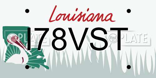 I78VST Louisiana License Plate