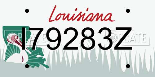 I79283Z Louisiana License Plate