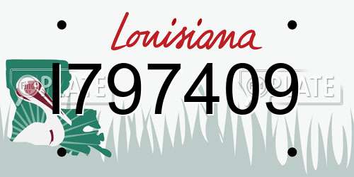 I797409 Louisiana License Plate