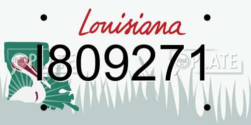 I809271 Louisiana License Plate