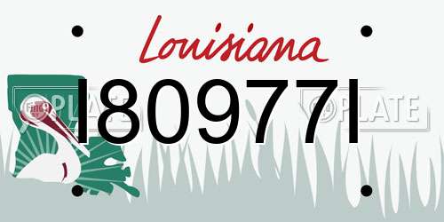 I80977I Louisiana License Plate