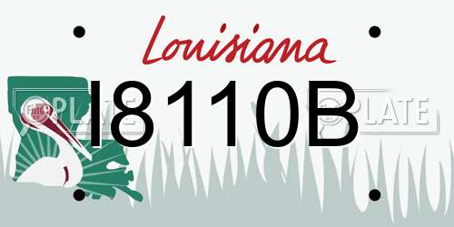 I8110B Louisiana License Plate