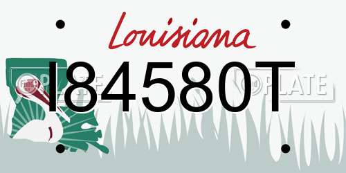 I84580T Louisiana License Plate