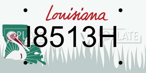 I8513H Louisiana License Plate