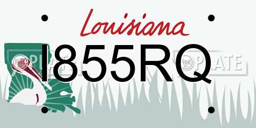 I855RQ Louisiana License Plate