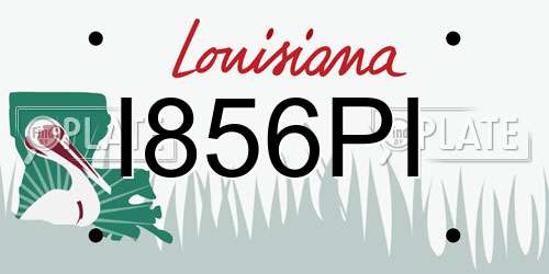 I856PI Louisiana License Plate