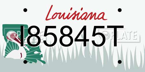 I85845T Louisiana License Plate