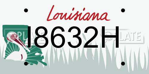 I8632H Louisiana License Plate