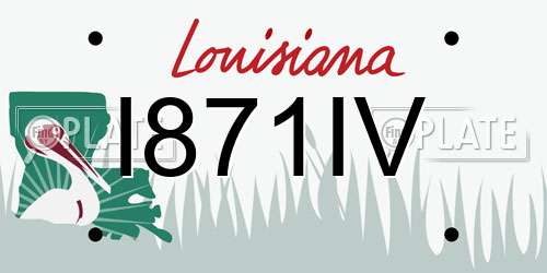 I871IV Louisiana License Plate