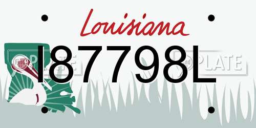 I87798L Louisiana License Plate