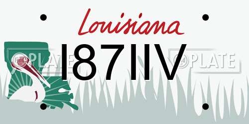 I87IIV Louisiana License Plate