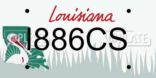 I886CS Louisiana License Plate