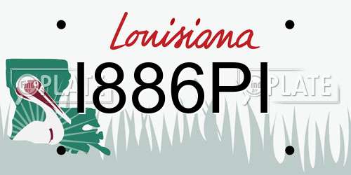 I886PI Louisiana License Plate