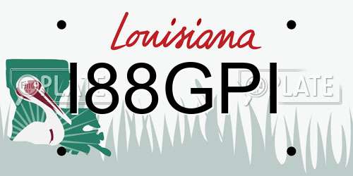 I88GPI Louisiana License Plate