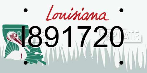I891720 Louisiana License Plate