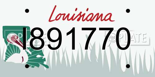 I891770 Louisiana License Plate