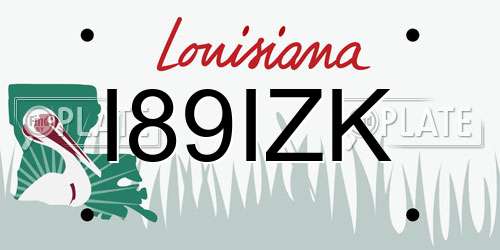 I89IZK Louisiana License Plate