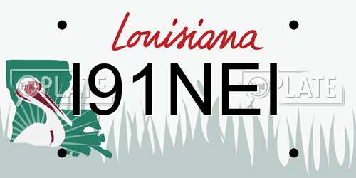 I91NEI Louisiana License Plate