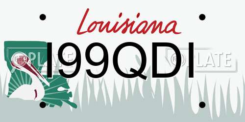 I99QDI Louisiana License Plate