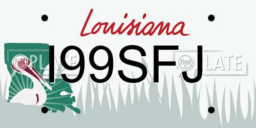 I99SFJ Louisiana License Plate