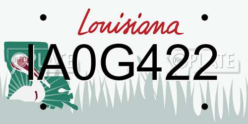 IA0G422 Louisiana License Plate