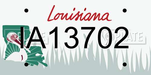 IA13702 Louisiana License Plate