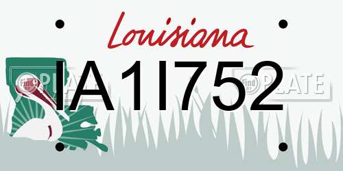 IA1I752 Louisiana License Plate