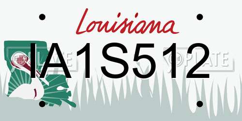 IA1S512 Louisiana License Plate