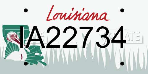 IA22734 Louisiana License Plate