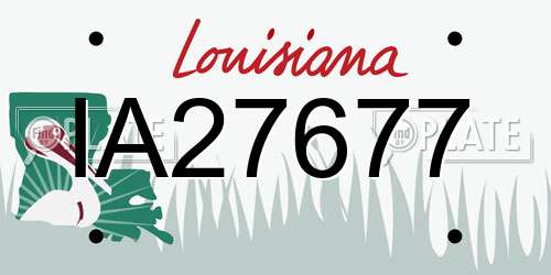 IA27677 Louisiana License Plate