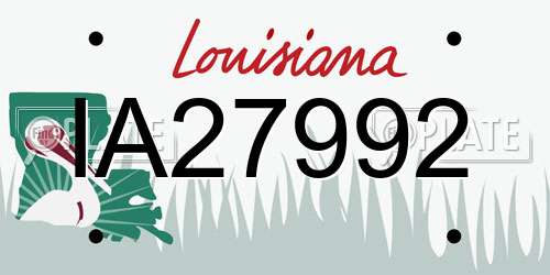 IA27992 Louisiana License Plate