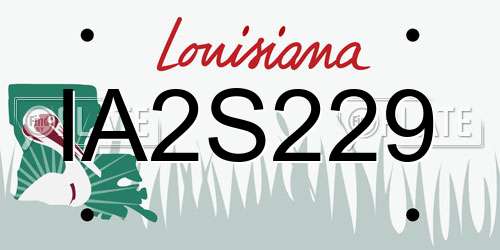 IA2S229 Louisiana License Plate