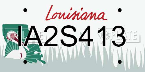 IA2S413 Louisiana License Plate