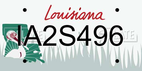 IA2S496 Louisiana License Plate