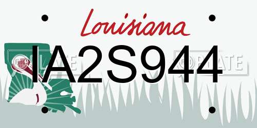 IA2S944 Louisiana License Plate