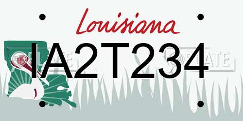 IA2T234 Louisiana License Plate