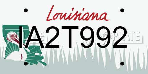 IA2T992 Louisiana License Plate