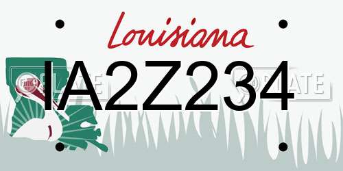 IA2Z234 Louisiana License Plate