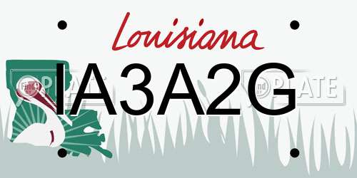IA3A2G Louisiana License Plate