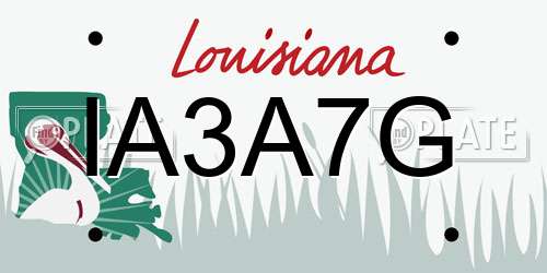 IA3A7G Louisiana License Plate